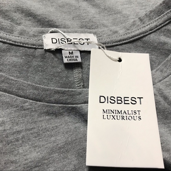 DISBEST Womens T-Shirt Size M Gray Comfy Loose - Picture 3 of 7